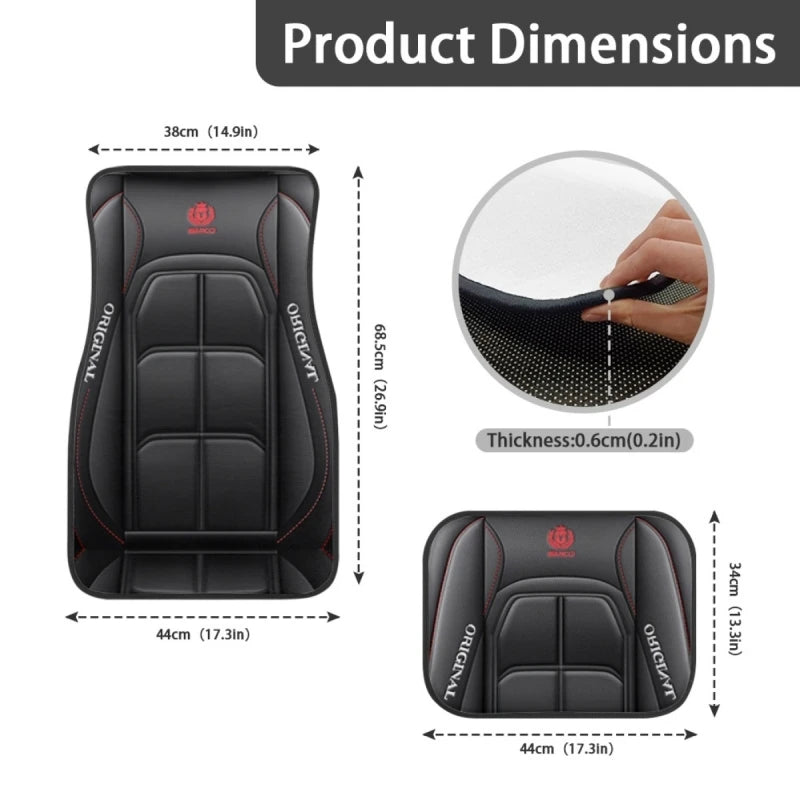 4pcs Set Premium Polyester Car Floor Mats, Durable Interior Protection Mat All-Season Universal Car Interior Accessory