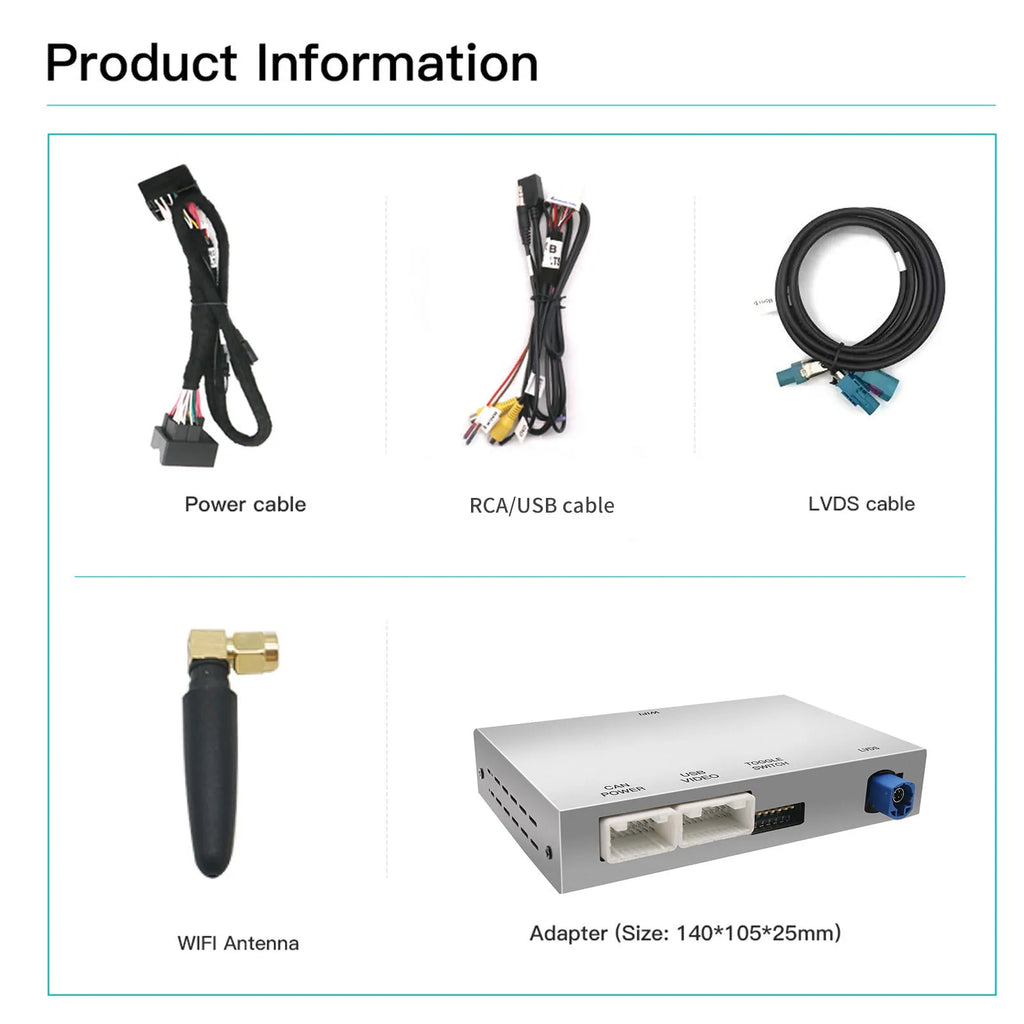 AUTOABC Wireless CarPlay Android Auto Interface for Audi A3 A4 A5 Q2 Q7 Q5L 8V Cassette with MIB AirPlay Mirror Link Multimedia