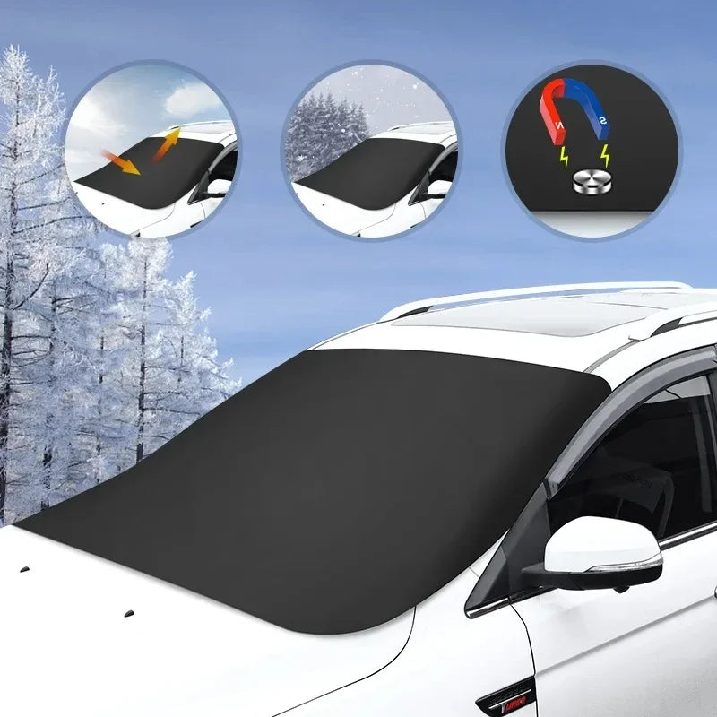 Car Magnetic Snow Shield Winter Front Windshield Cover Anti-frost Sun Protection Half Car Cover Insulated sunshade