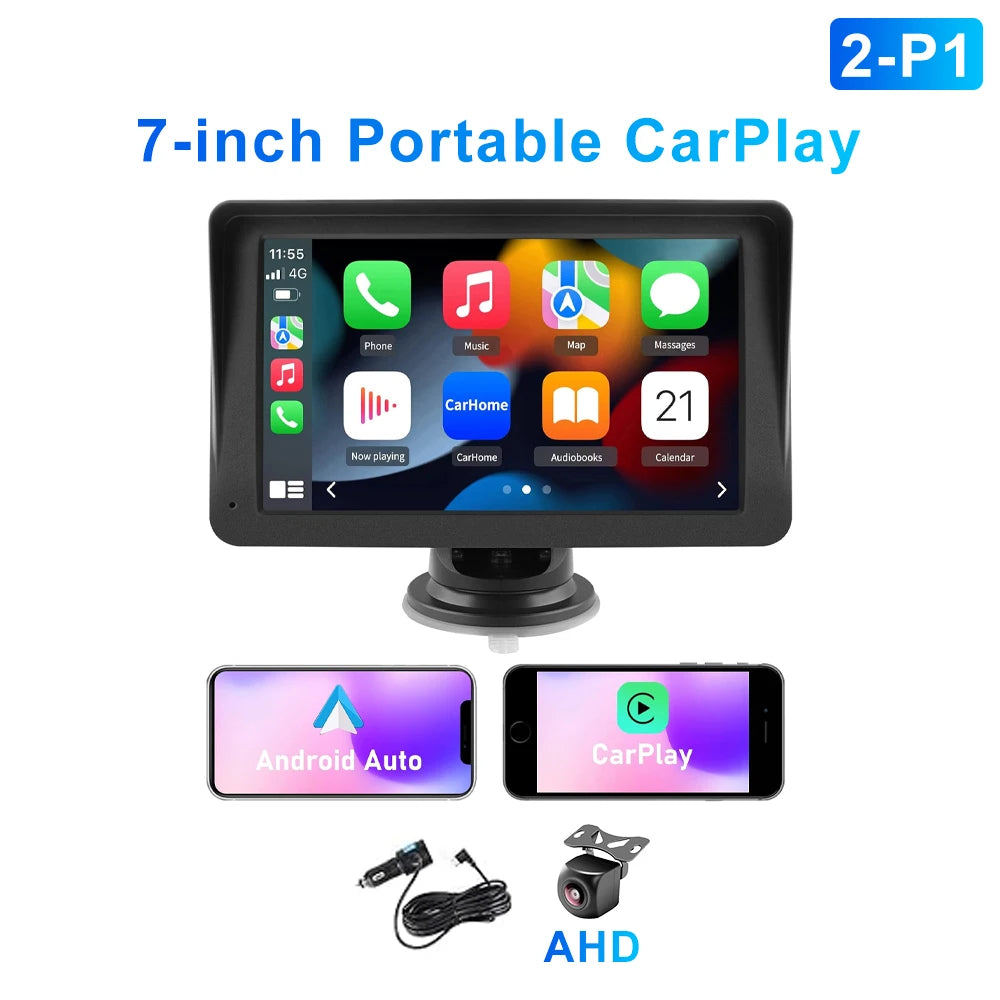 7" / 9" Inch Portable Wireless Carplay Android Auto Screen HD Car Radio Multimedia MP5 Video Player Rear Reversing Camera DVR