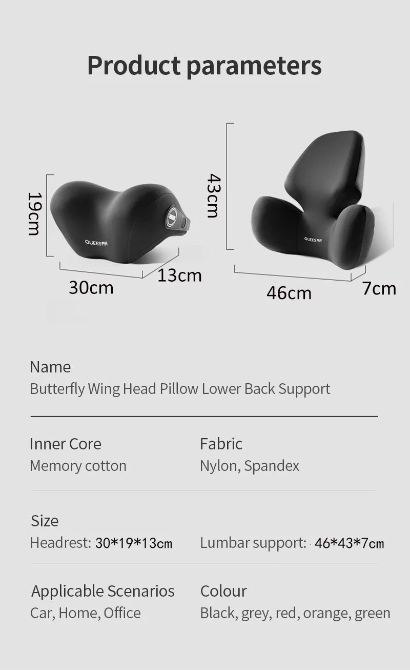 Update Car Lumbar Support Pillow Auto Neck Pillow Waist Support Removable Washable Backrest Universal Vehicle Cushion