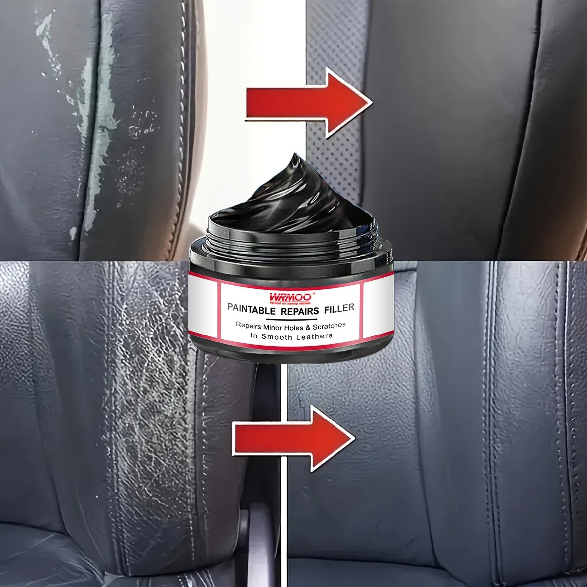 All-in-One Car Interior & Exterior Scratch Remover Wax -Plastic & Restorer with Gloss Finish Tire Protectant & Yellowing Repair