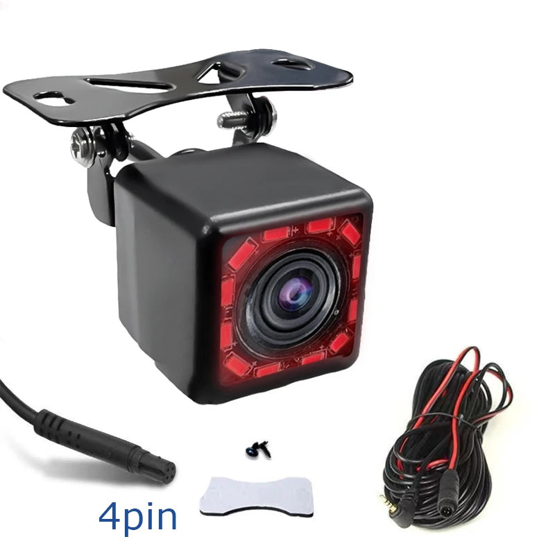 4-pin HD car rearview mirror Reversing 12LED infrared night vision camera Wide Angle 170 degree parking camera Car Accessories