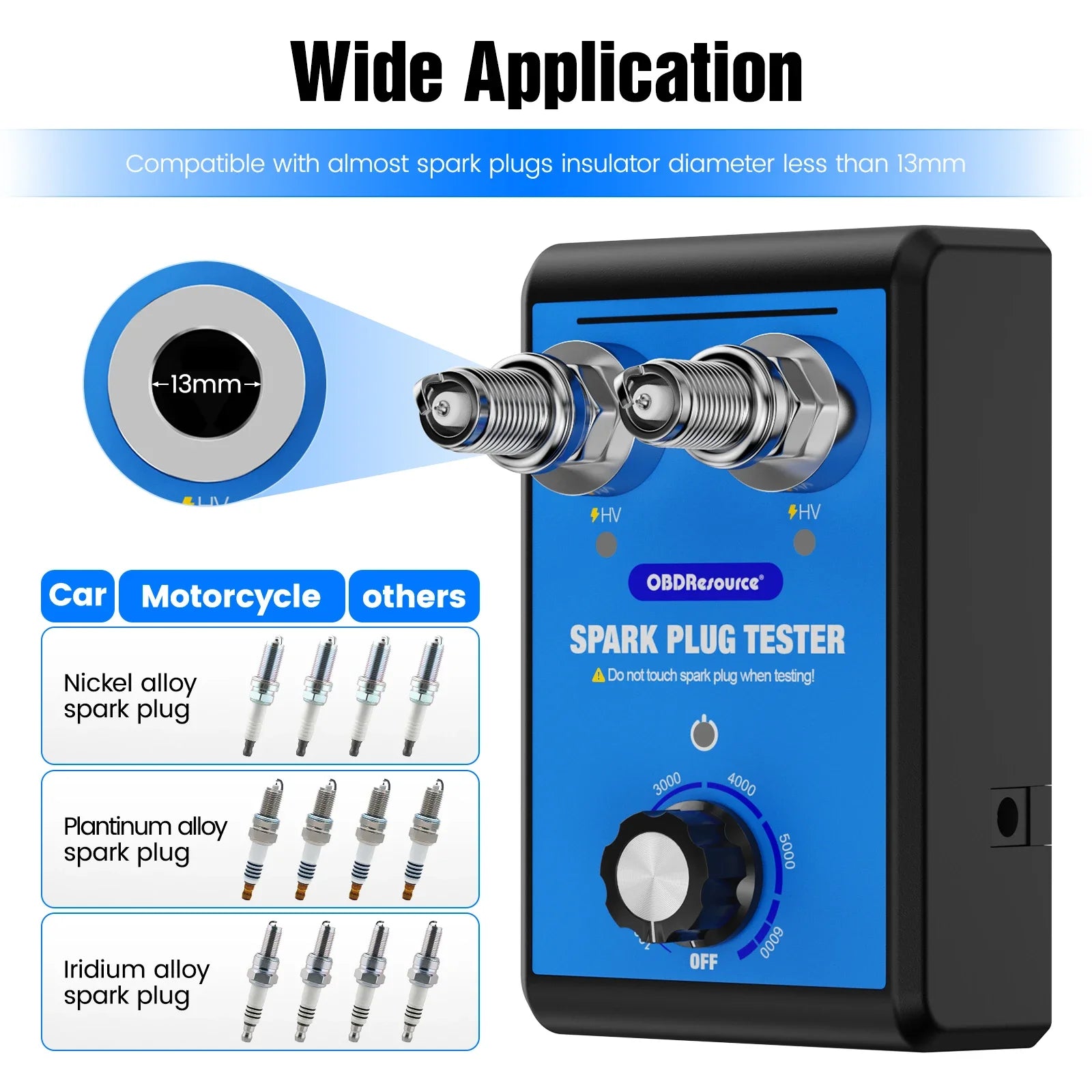 Car Spark Plug Tester 110V 220V Ignition System Tester Double Hole Spark Plug Analyzer 0-6000rpm Automoivo Detector Scanner