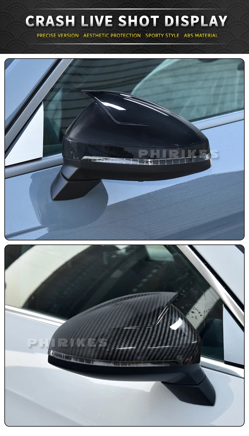 For Audi A4 A5 B9 Side Mirror Caps (Black Look) 2017 2018 2019 2020 2021 2022 S4 S5 RS5 allroad Quattro replace Covers ABT style