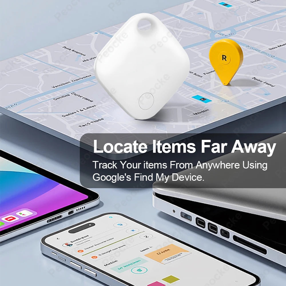 Google GPS Tracker for Android AirTag Replacement Via Google Find My Device Bag Bike Keys Finder Wallet Anti-loss Location Track