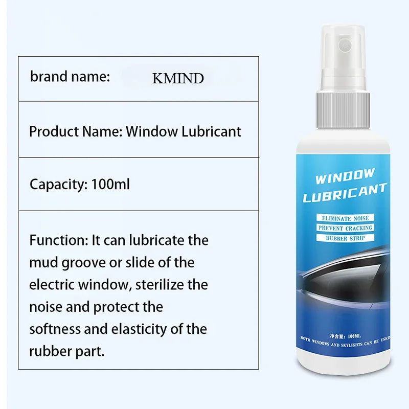 KMIND Car Window Track Lubricant 100ML Rubber Door Rubber Strip Car Softening Maintenance Eliminates Noise Products Repair Tool