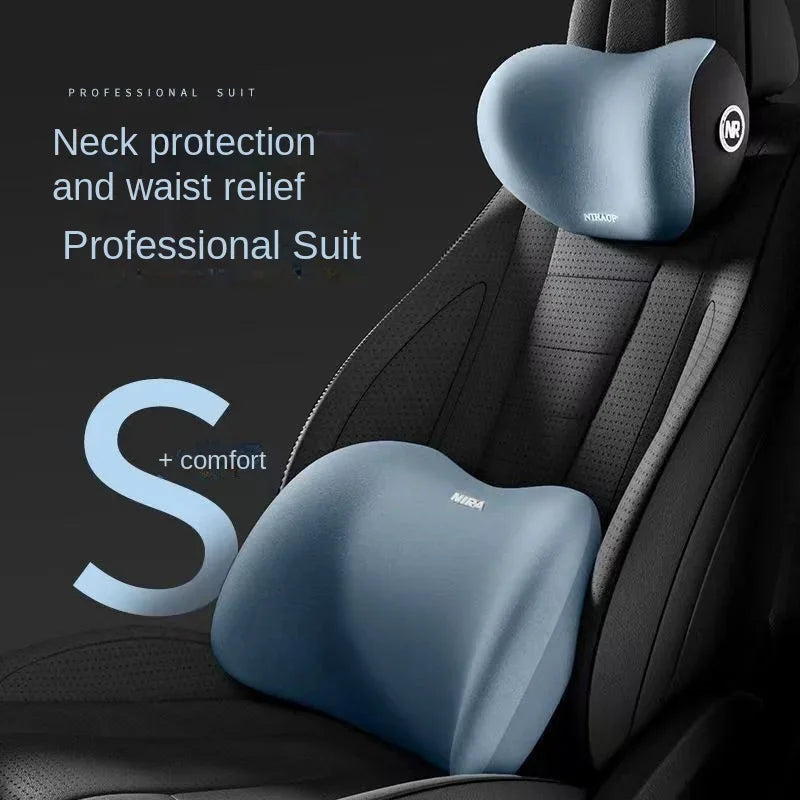 Universal Car Headrest Neck Support Pillow, Memory Foam Seat Cushion, Lumbar Back Cushion, Four-Season Neck Pillow for All Cars