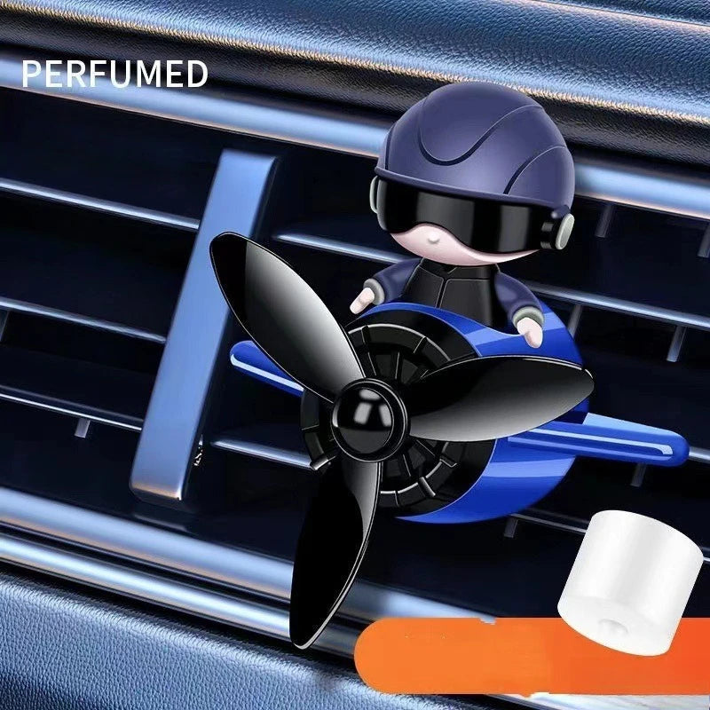Spaceman Design Car Air Freshener - AC Vent Mount, Airplane Fan Style & Interior Decoration Ornament