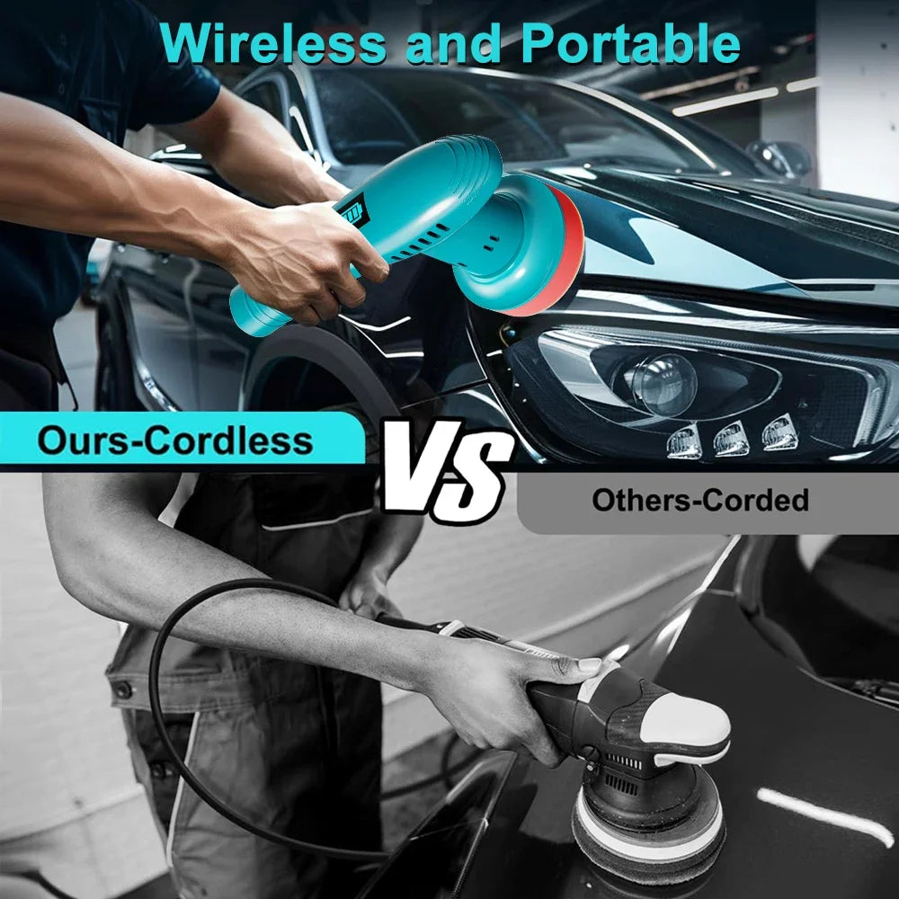 Handheld Wireless Car Paint Waxing and Polishing Machine Cordless Car Polisher 3Speed Automobile Polishing Sealing Glaze Machine