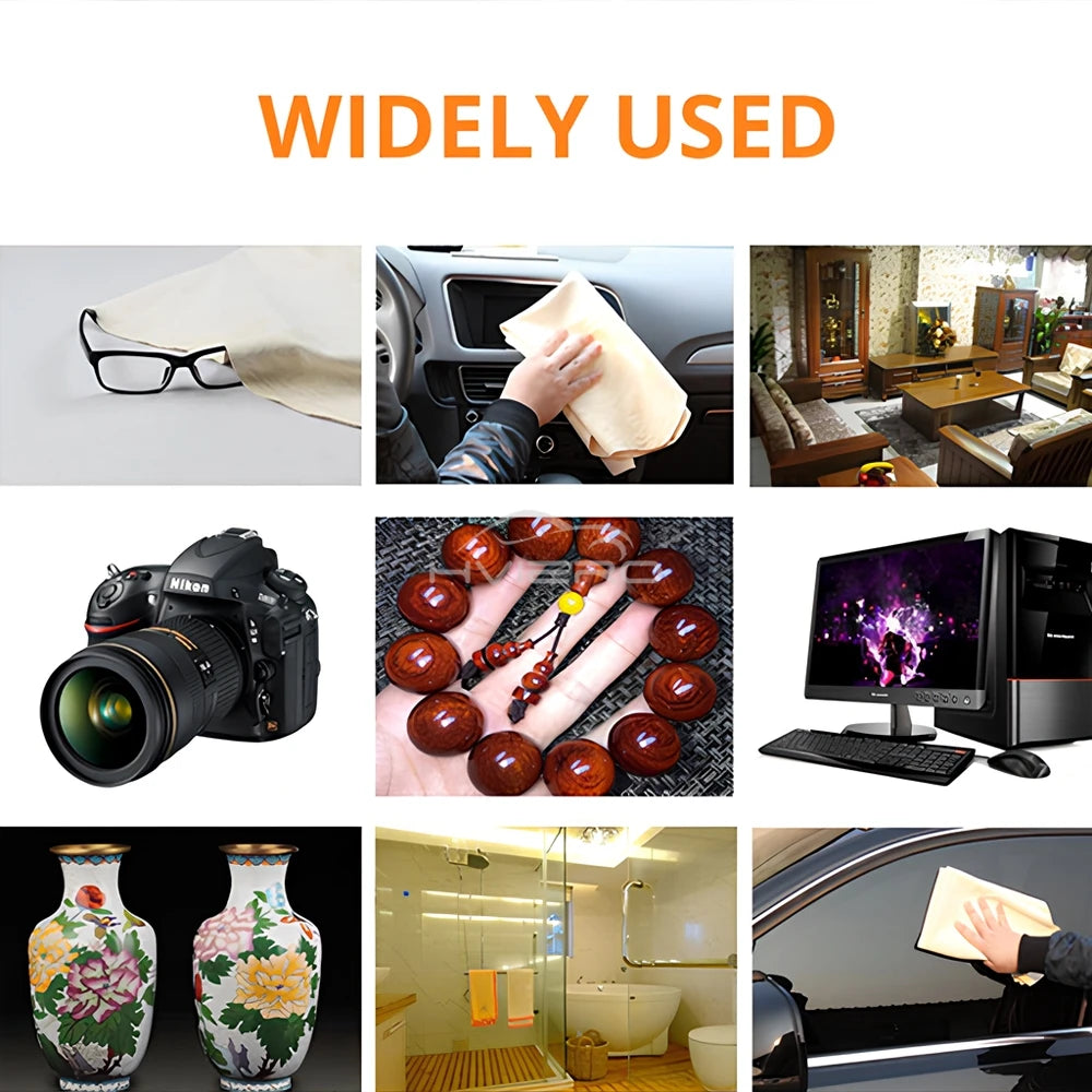 40X70cm Free Shape Cleaning Genuine Leather Cloth Car Auto Home Care Motorcycle Natural Drying Chamois Approx Water Absorption