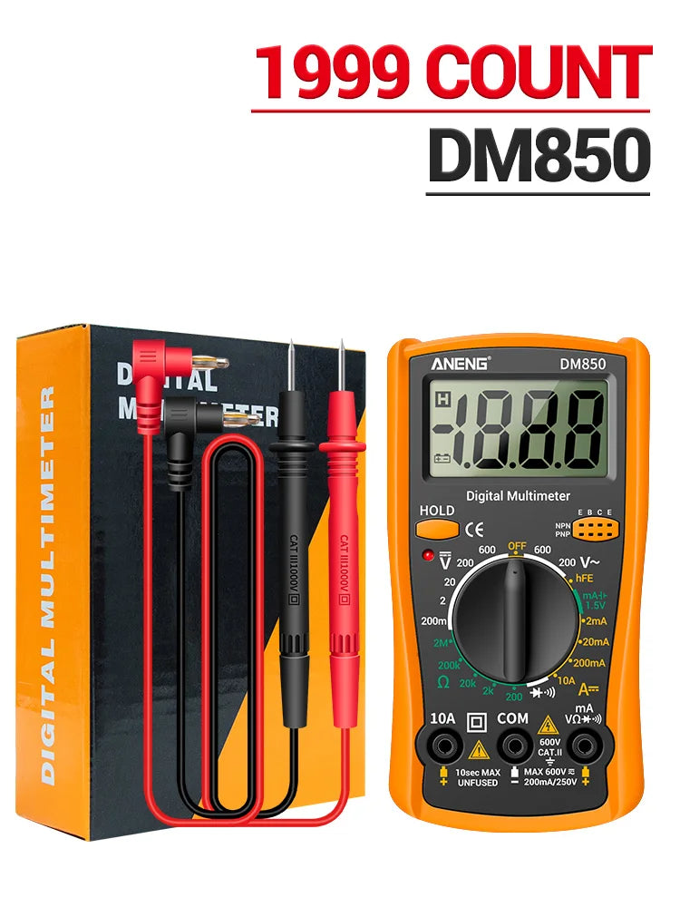 ANENG DM850 Automatic Digital Multimeter Professional Multimetro AC/DC Votage Tester 1999 Counts Ohm Ammeter Car Electric Tools