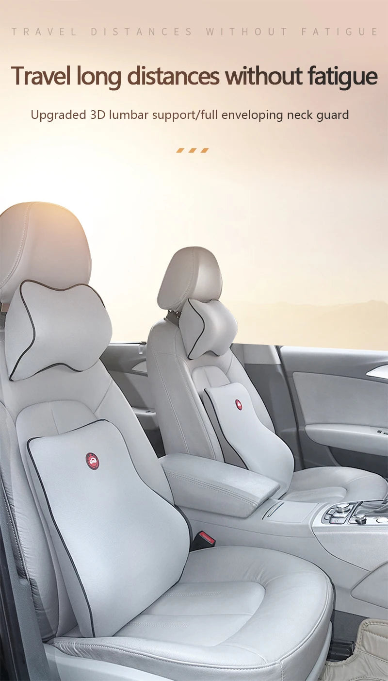 Memory Foam Car Seat Pillow Car Neck Pillow Protective Lumbar Back Support Breathable Car Headrest Cushion For Travel