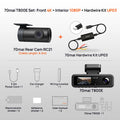70mai 4K T800E 3-Channel Dash Cam Front Rear Interior 3 in 1 Voice Control Support 24hours Parking Supercapacitor GPS 4K Car DVR