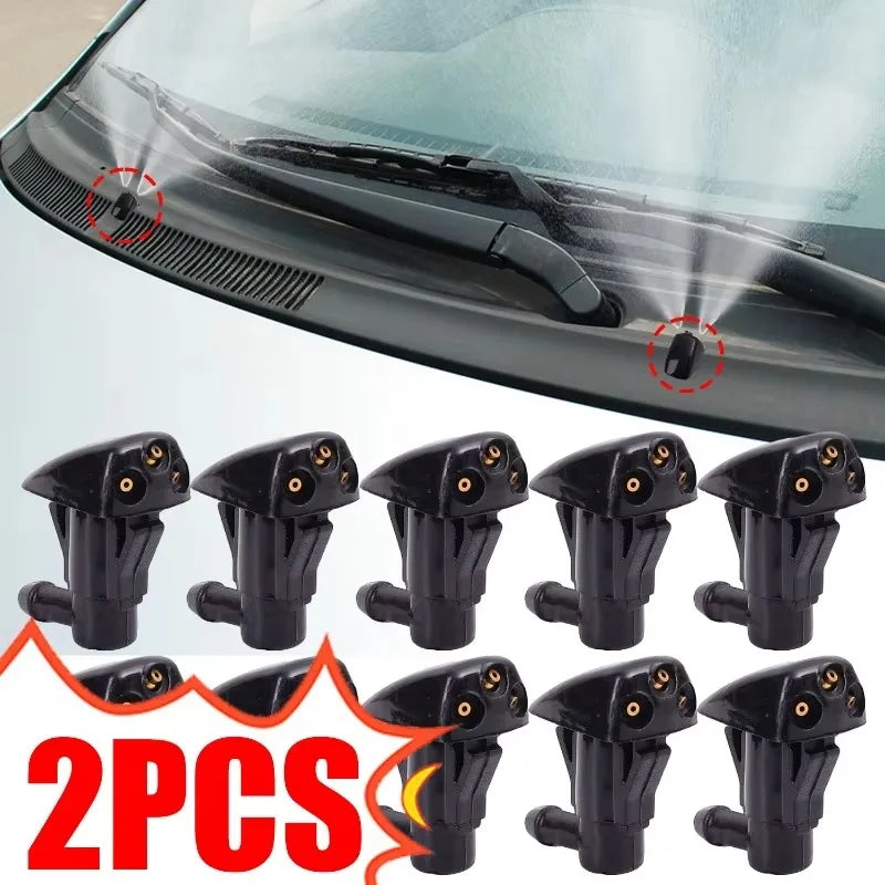 2/1Pcs Car Windshield Wiper Washer Spray Nozzle Fits Most Car Models Car 3 Holes Windshield Washer Nozzle Wiper Water Spray Jet