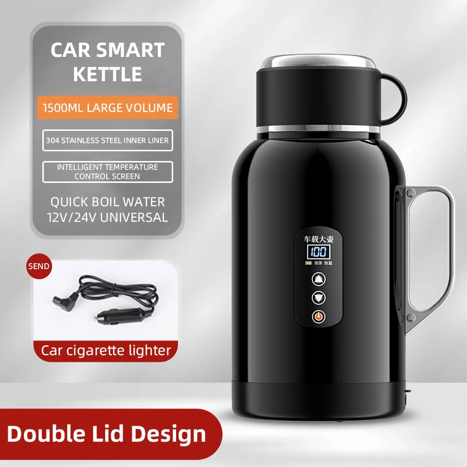 Car Mounted Kettle 2025 New 12V24V Universal Heating And Insulation Integrated Car Essential Stainless Steel 304 Electric Kettle