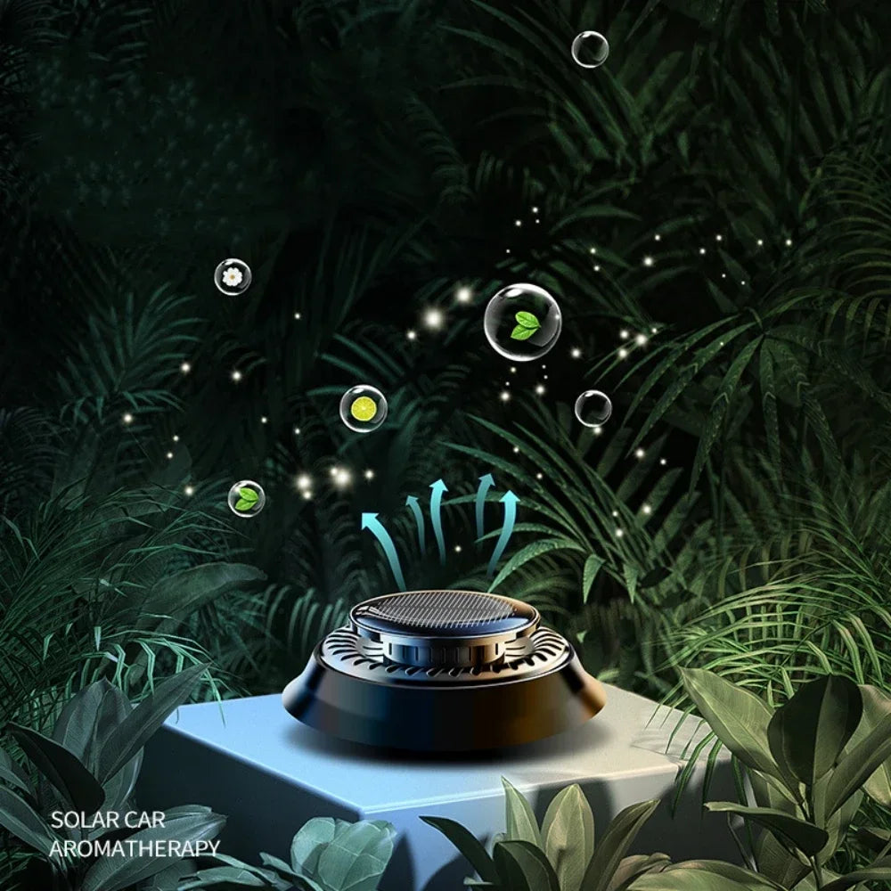 Solar Powered Car Aromatherapy Solar automatic rotation Car Air Freshener Fragrance Car Ornaments Car Diffuser for Essential Oil