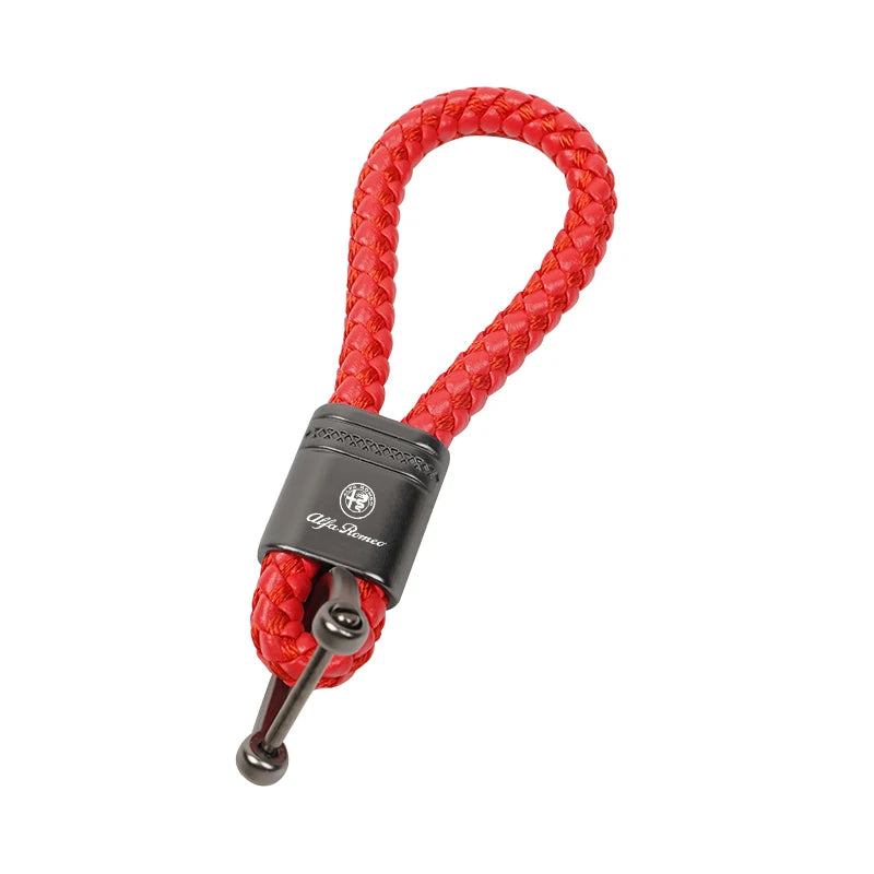 Motorcycle Keyring Metal Key Ring Braided rope Keychain for Alfa Romeo 159 156 147 Mito Giulia Giulietta Tonale Accessories