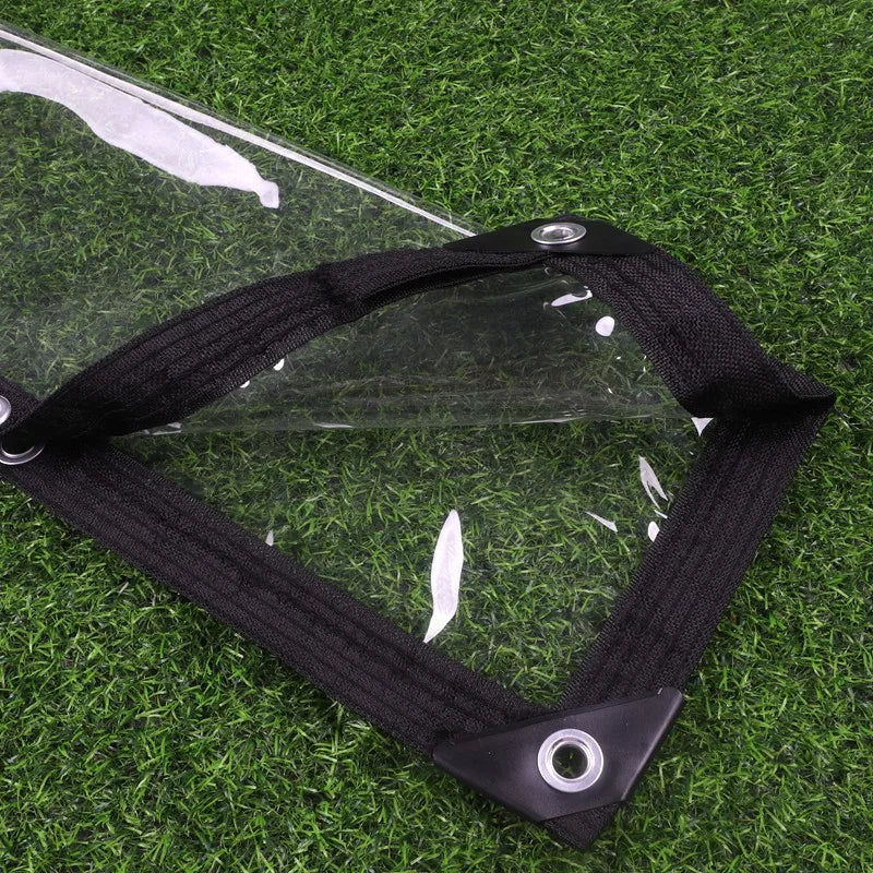 99.9% Transparent PVC Tarpaulin Balcony Gazebo Windproof Waterproof Fence Screen Rainproof Cloth Clear Tarp Cover