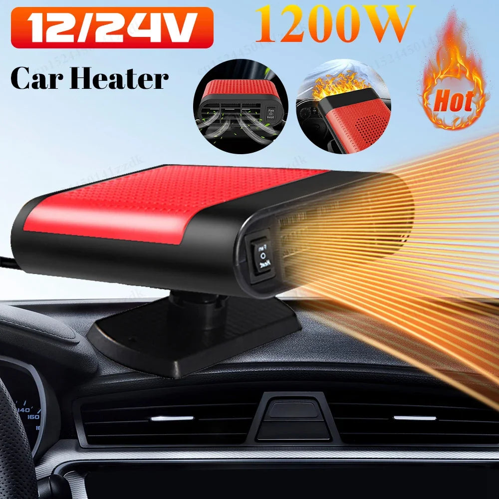 Portable Car Heater Fan 12V/24V Fast Heating Window Windshield Defogging Defrosting Electric Heating Fan Car Anti-Fog Heater