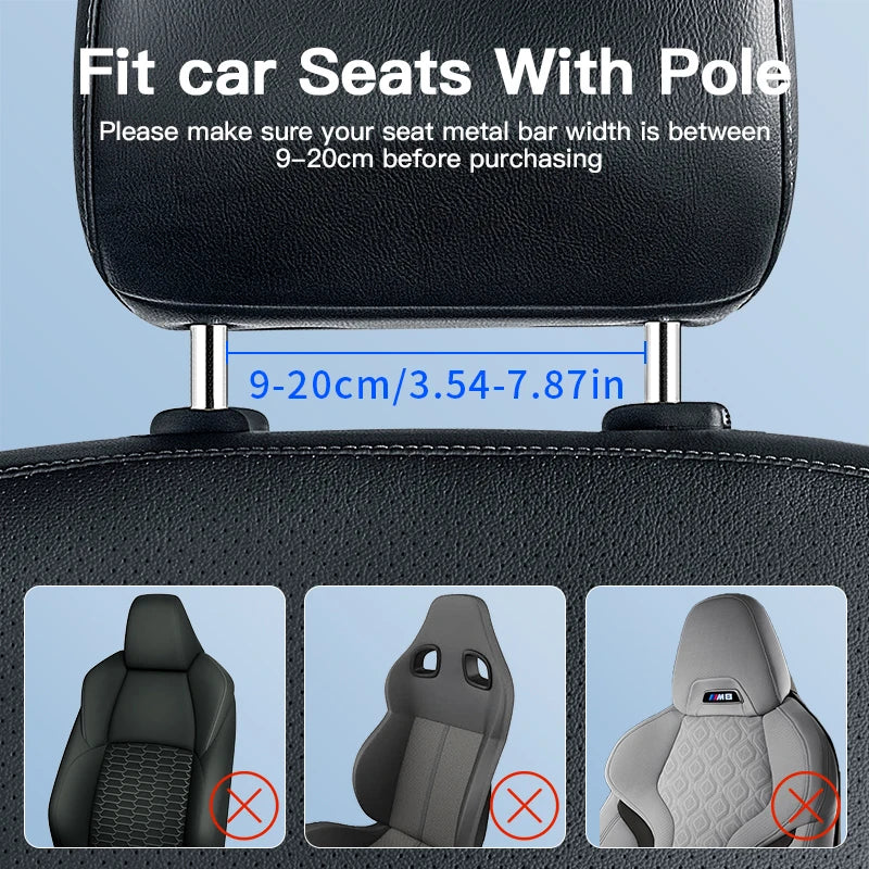 Leather Car Seat Headrest Cushion Multi-Function Memory Foam Car Neck Pillow Adjustable Car Headrest Pillow Auto Accessories