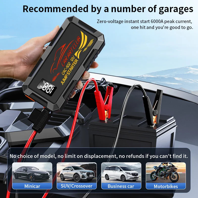NEW Jump Starter Power Bank 6000A Portable Car Battery Starter For 12V Car Emergency Booster Starter Starting Device