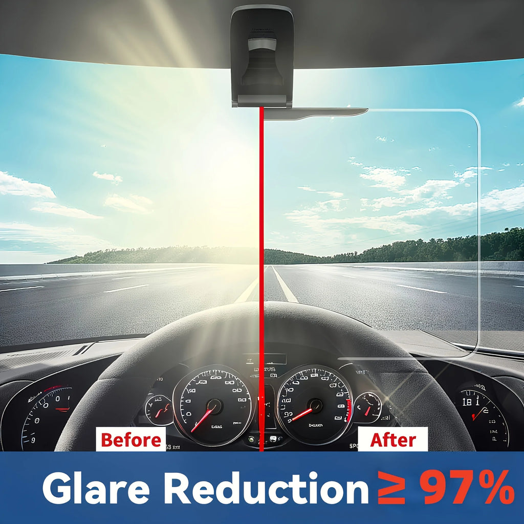 1pc Large Polarized Car Sun Visor Extender with UV400 Protection & Secure Buckle Attachment - Anti-Snow Blind, High-Quality