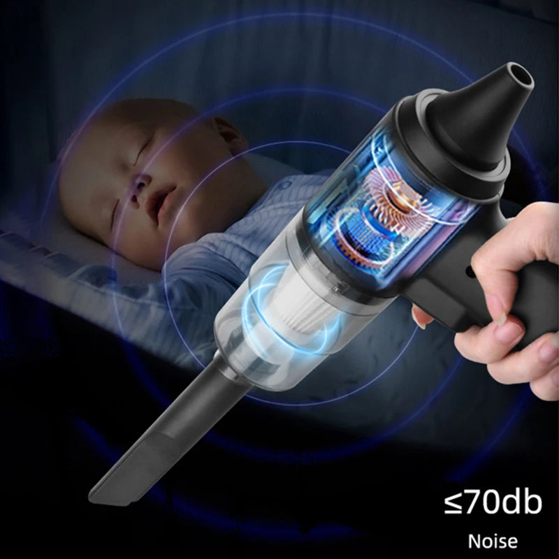 2900000PA Car Wireless Vacuum Cleaner 120W Powerful Portable Handheld For Home & Auto Lightweight Cordless Rechargeable