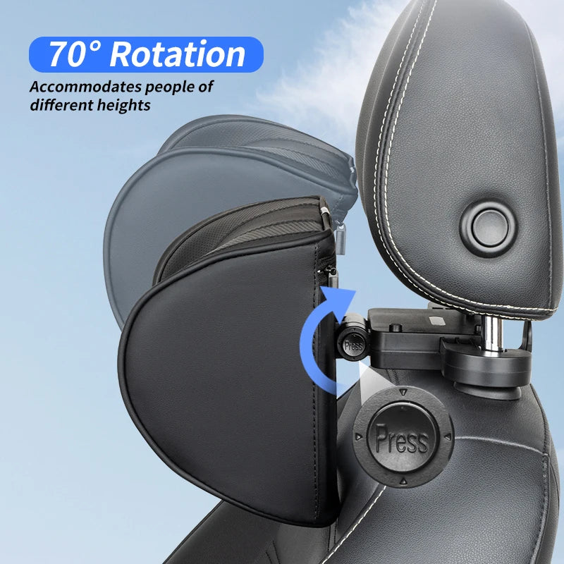 Leather Car Seat Headrest Cushion Multi-Function Memory Foam Car Neck Pillow Adjustable Car Headrest Pillow Auto Accessories