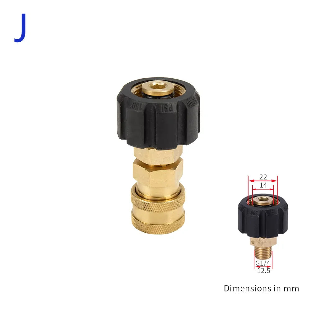 Pressure Washer Quick Connector 1/4" to Spray Gun Wand Lance Bayonet Adapter 1/4" quick disconnect release fitting for Karcher