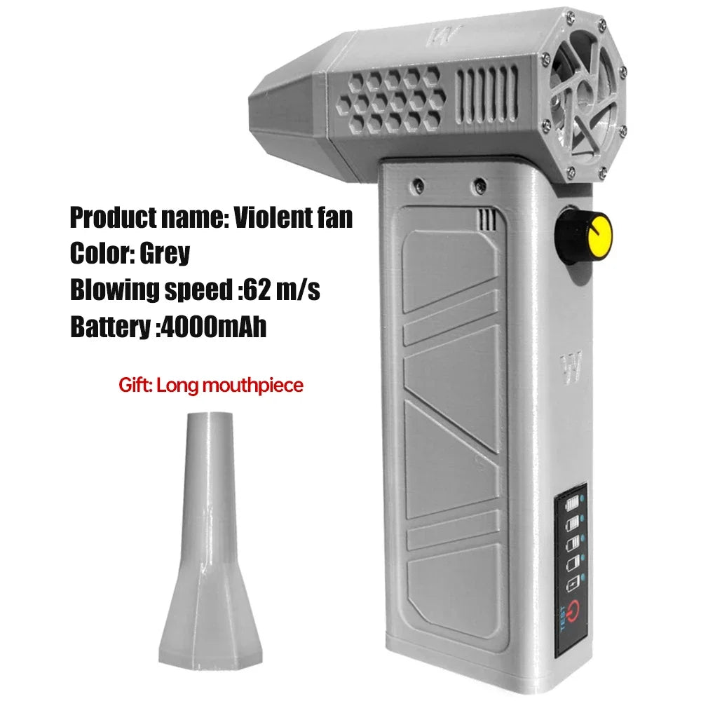 Mini turbo jet portable fan with three adjustable modes, 140,000 rpm, 62 m/s, for cleaning dust from cars and other cleaning too