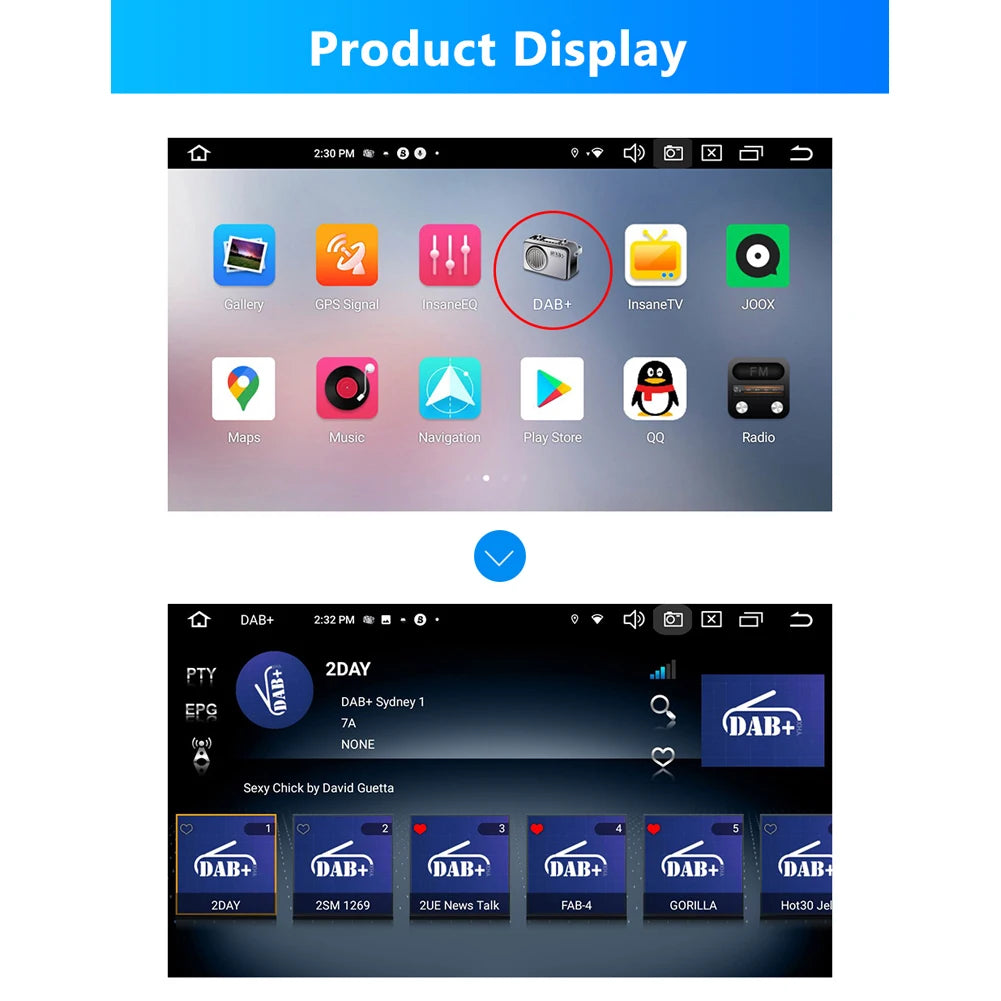 Car DAB+ Digital Radio Box Antenna Aerial USB Interface Car DAB+ Box Radio Receiver Adapter for Android 5.1 and Above Car Radio