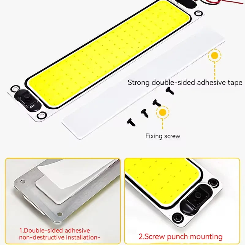 2PCS 108/54LED Compartment Interior Light 12V 24V Highlight COB Cabin Interior Reading Light Bar Strip For Lorry Truck RV Camper