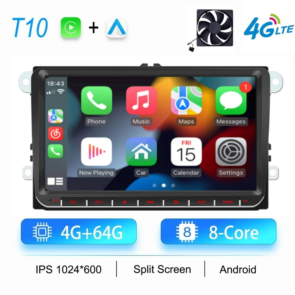 2Din Car Radio Android for Volkswagen Golf 5 6 Polo Passat B6 B7 CC Skoda Jetta Universal Multimedia Carplay Wifi GPS Navigation