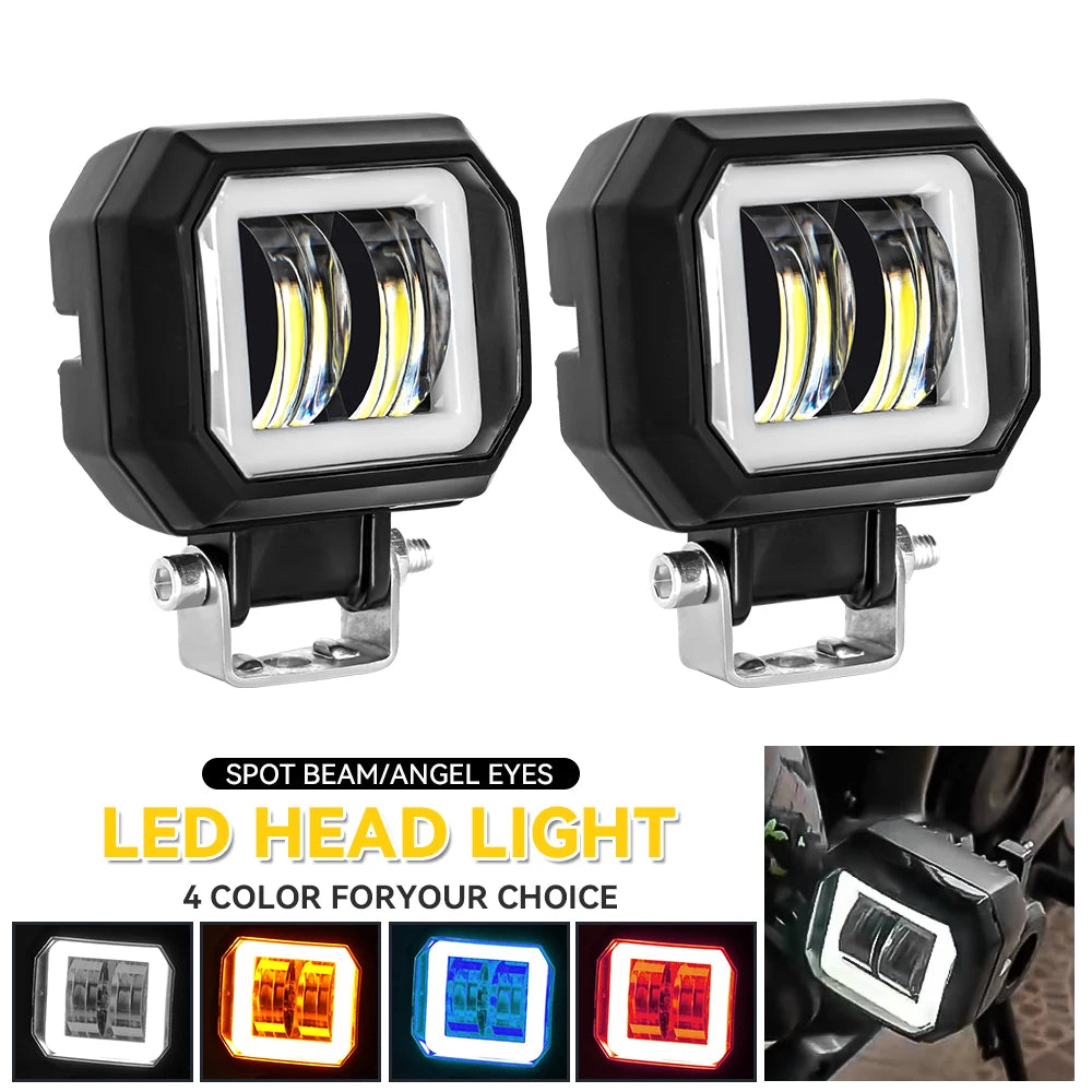 LED Fog Lamp Driving Daytime Off road Led Light Headlight 3'' 20W Motorcycle Halo Lamps For Jeep ATV 12V 24V SUV Worklight Beams
