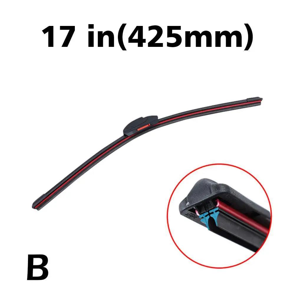 Car Windshield Wiper Blades Universal Water Repellent Wiper Blades Soft Double Layer Rubber Frameless Bracketless Car Wipers