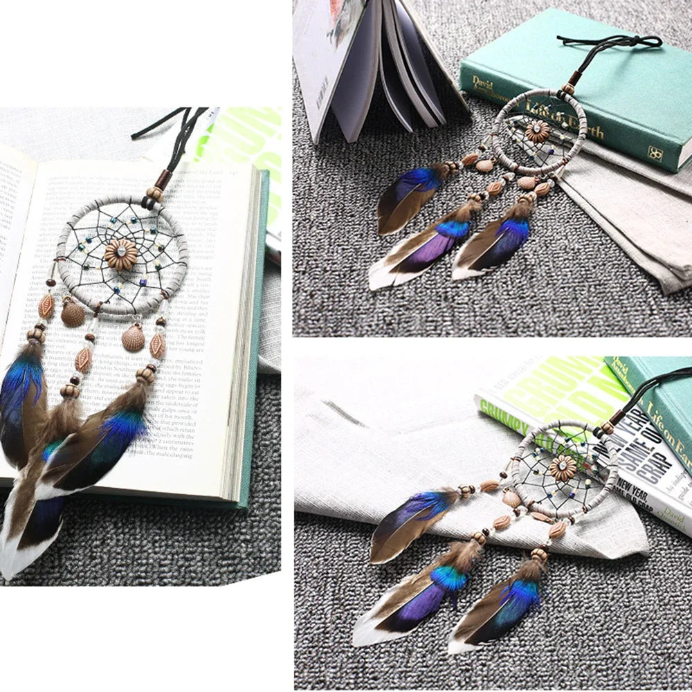 Car Pendant Handicraft Dreamcatcher Feather Hanging Car Rearview Mirror Ornament Auto Decoration Trim Accessories For Gifts 30CM
