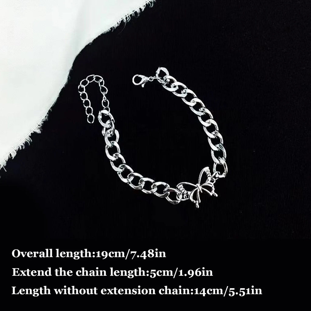 Silver Butterfly Steering Wheel Chain, Car Interior Decor, Cute Car Accessory, Vehicle Charm, Unique Automotive Decoration