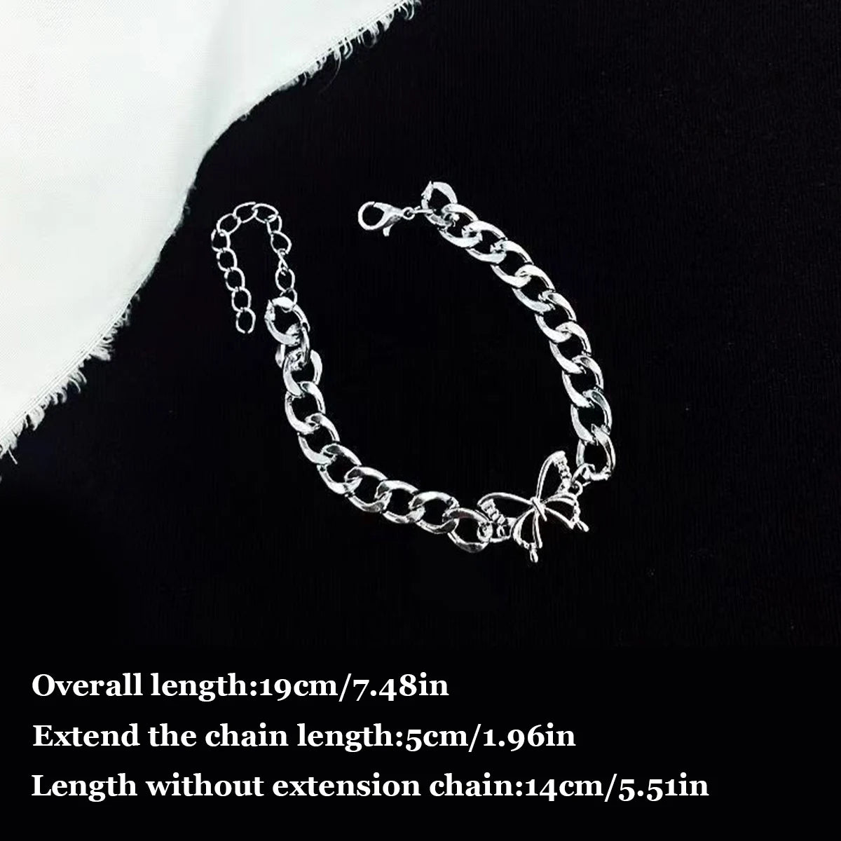 Silver Butterfly Steering Wheel Chain, Car Interior Decor, Cute Car Accessory, Vehicle Charm, Unique Automotive Decoration
