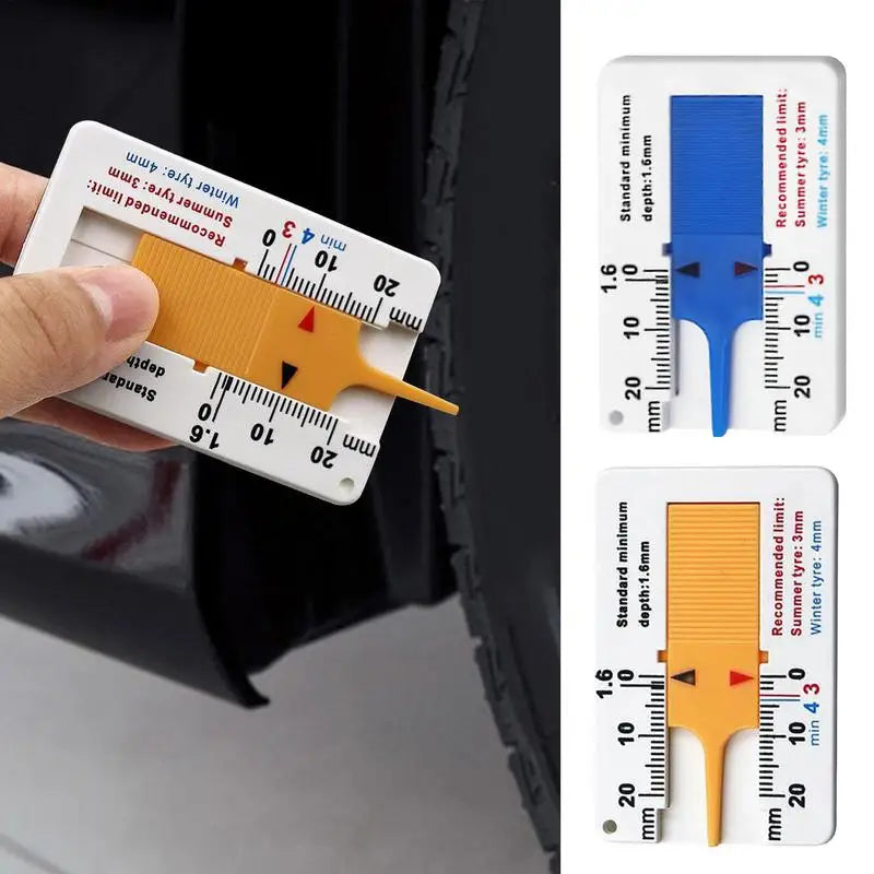 0-20MM Tyre Tread Depth Depthometer Gauge Caliper Plastic Tread Ruler Car Wheel Tire depth gauge Tire Wheel Measure Tool