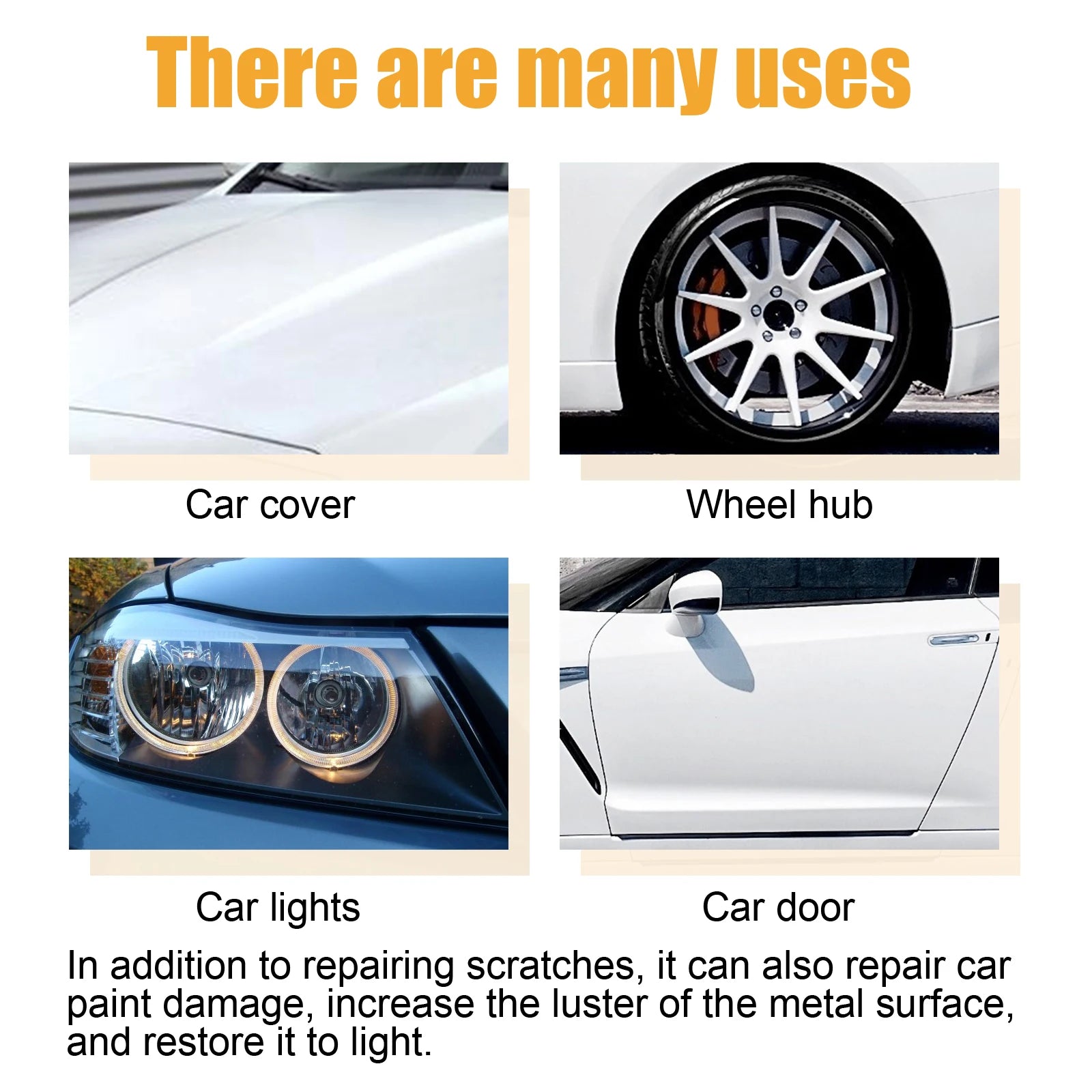 Car Scratch Repair Paste Cleans Surface Oxide Layers & Stains Repairs Paint Scratches Improves Automotive Gloss Restores Light