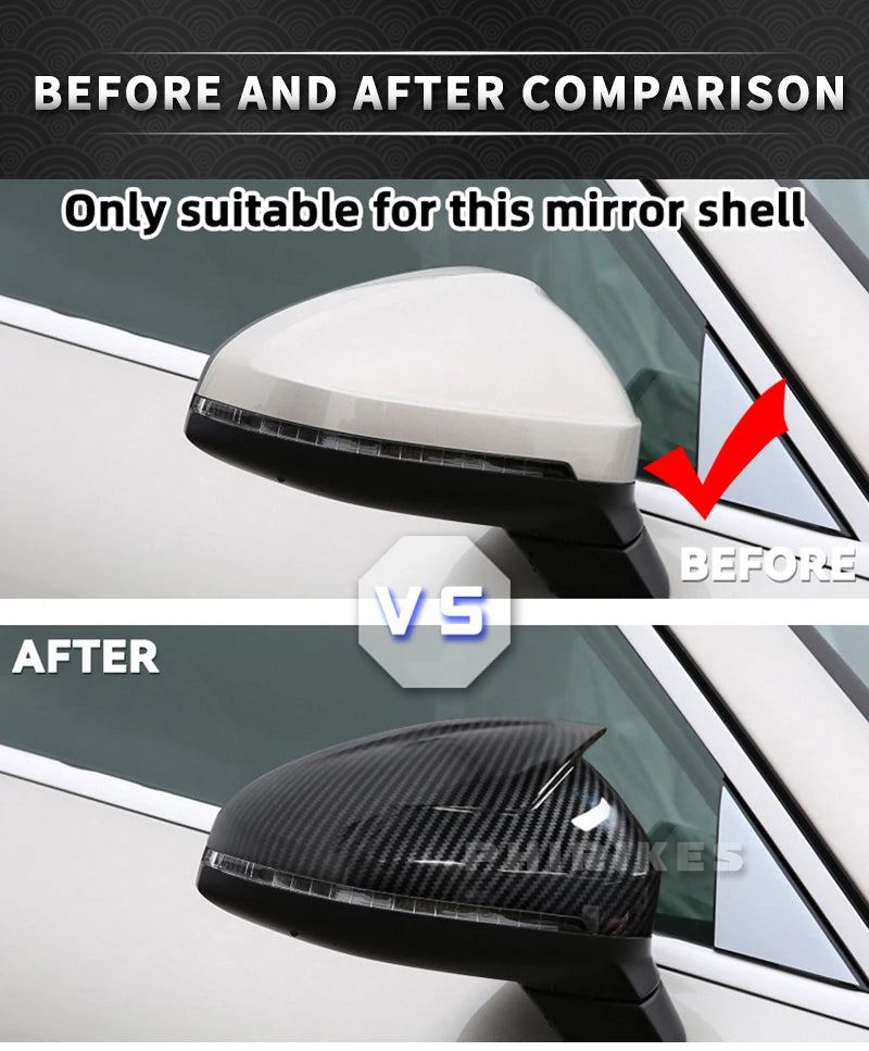 For Audi A4 A5 B9 Side Mirror Caps (Black Look) 2017 2018 2019 2020 2021 2022 S4 S5 RS5 allroad Quattro replace Covers ABT style