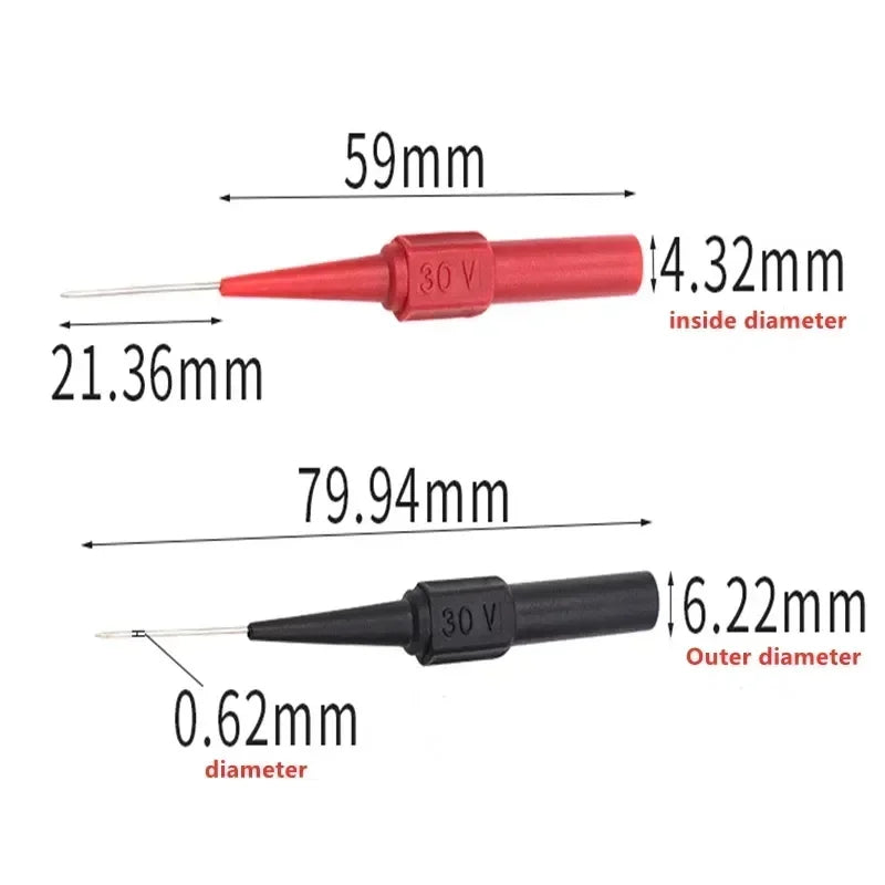 0.7mm 30V Car Tip Probes Diagnostic Tools Auto Multimeter Test Leads Extention Back Piercing Needle Tip Probes Mechanical Tools