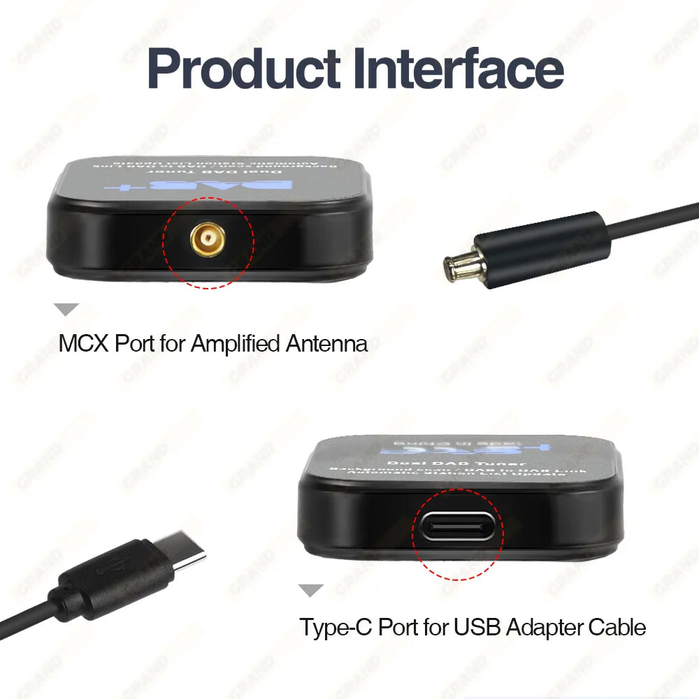 Dual DAB+ Modul DAB Box Digital Signal Receiver DAB+ Receiver Antenna Aerial USB Interface Portable For Android Car Radio Stereo