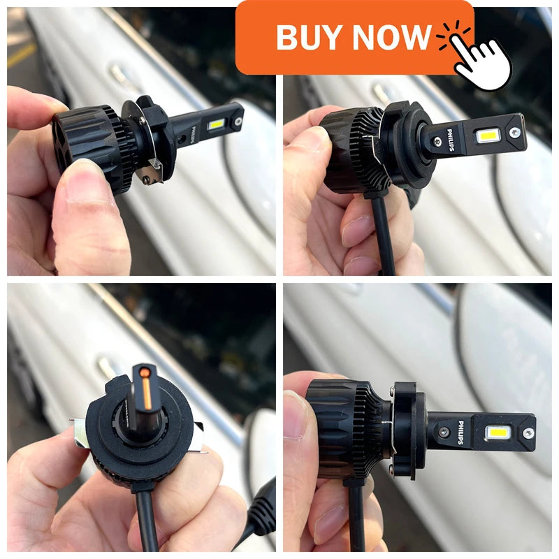 Philips Ultinon Rally 3551 LED H4 H7 H11 HB3/4 H18 H19 HIR2 Car Headlight 6500K White Max Power 100W Max Lumen 9000lm LED Bulb