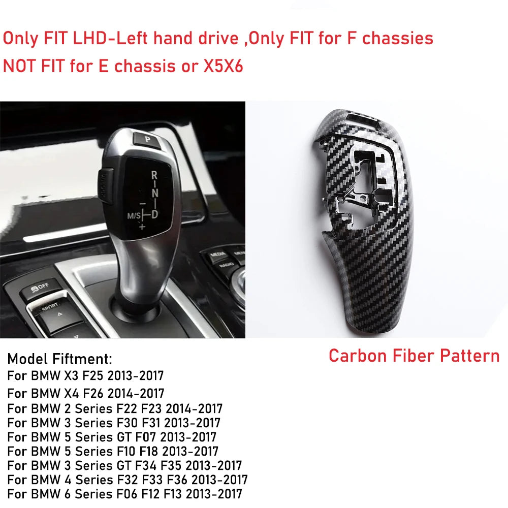 Interior Replacement Gear Shift Knob Cover For BMW F30 F31 F32 F33 F34 F36 F07 F10 F11 F12 F06 Gear Shifter Lever Head Panel