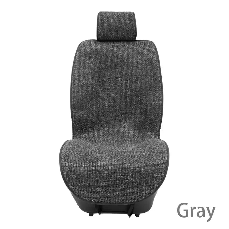 SEAMETAL Flax Car Seat Cover Breathable Sweatproof Linen Car Seat Cushion with Backrest Pad 4-Season Universal for 98% Vehicles