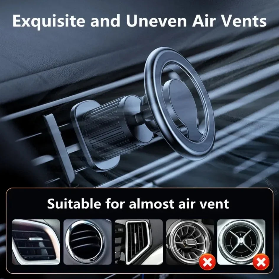 Car Navigation Bracket Magnetic Car Phone Holder Stand for Macsafe iPhone 12-16 Pro Max Car Air Vent Clip Cellphone Mount