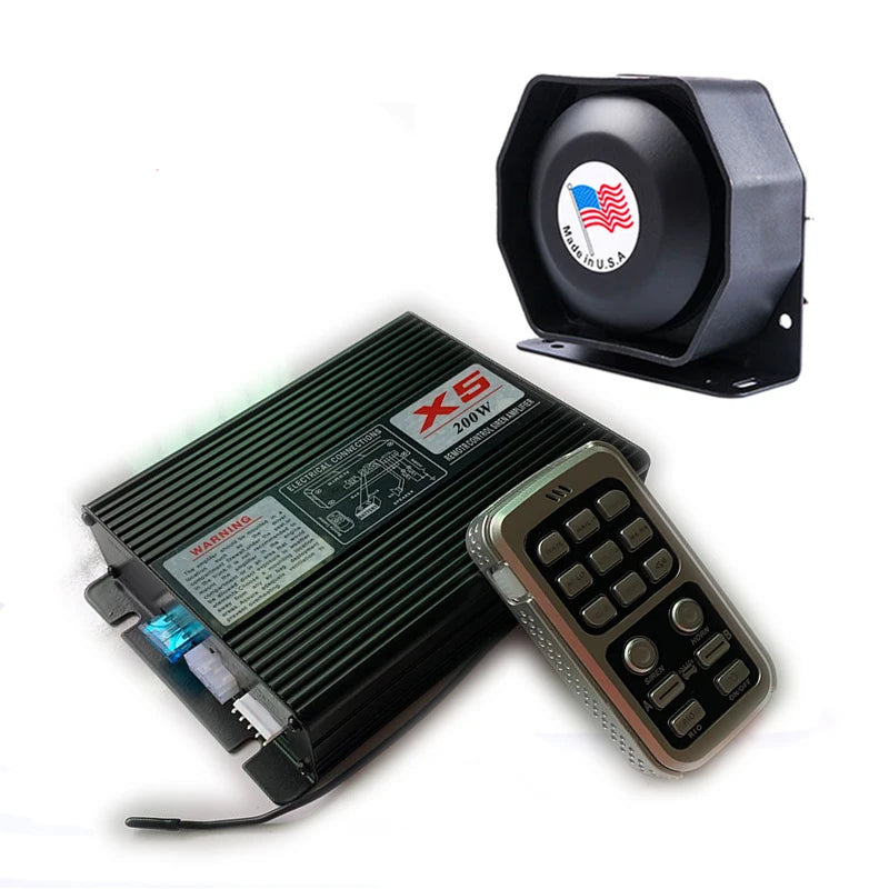 200W400W X5 car alarm, car speaker, whistle horn, wireless multi tone remote control, warning sound rescue 12 high-power