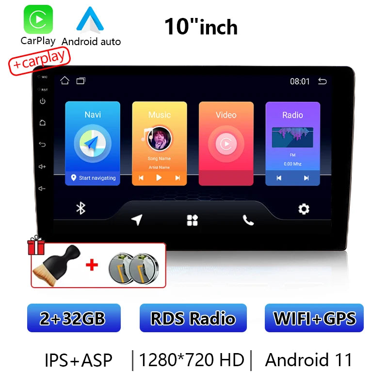 Universal 2 Din 7"/9"/10" Android 13 Car Radio Autoradio 32G WIFI GPS Car Audio Multimedia Player For Hyundai Nissan Toyota Kia